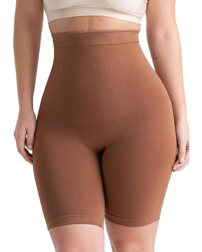 High Waisted Tummy Control Thigh Slimmer Body Shaper Shorts  - By Qivii