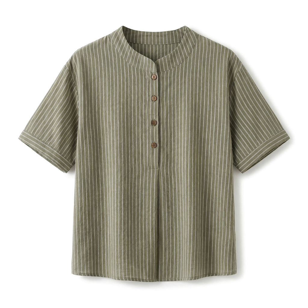 Celeste Cotton Striped Top