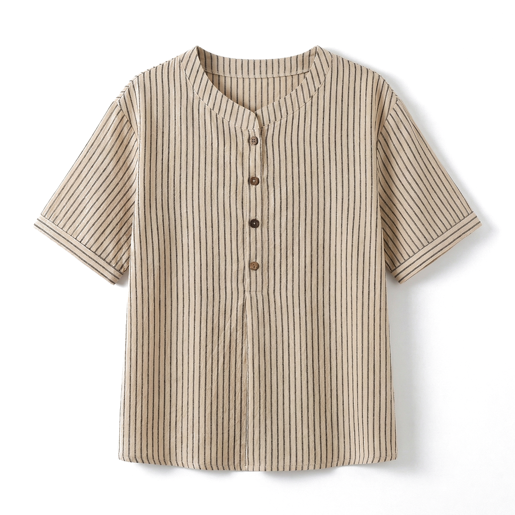 Celeste Cotton Striped Top