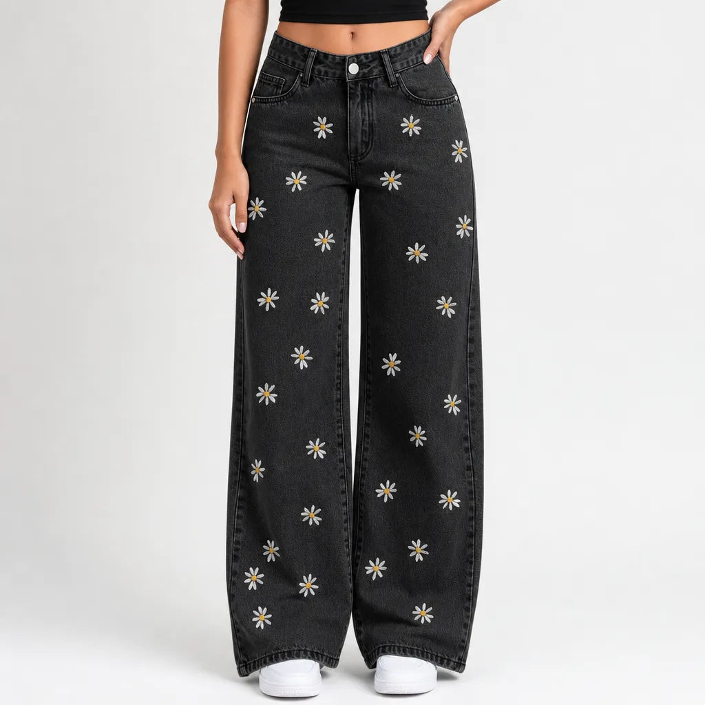 Cerise | Womens Mom Baggy Wide Leg Jeans