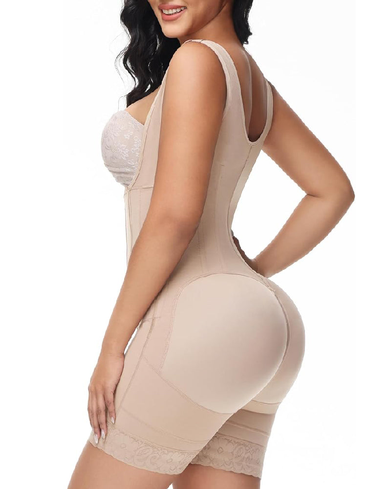 Shapshe® High compression Front Zipper Mid Thigh Shapewear  - By Qivii