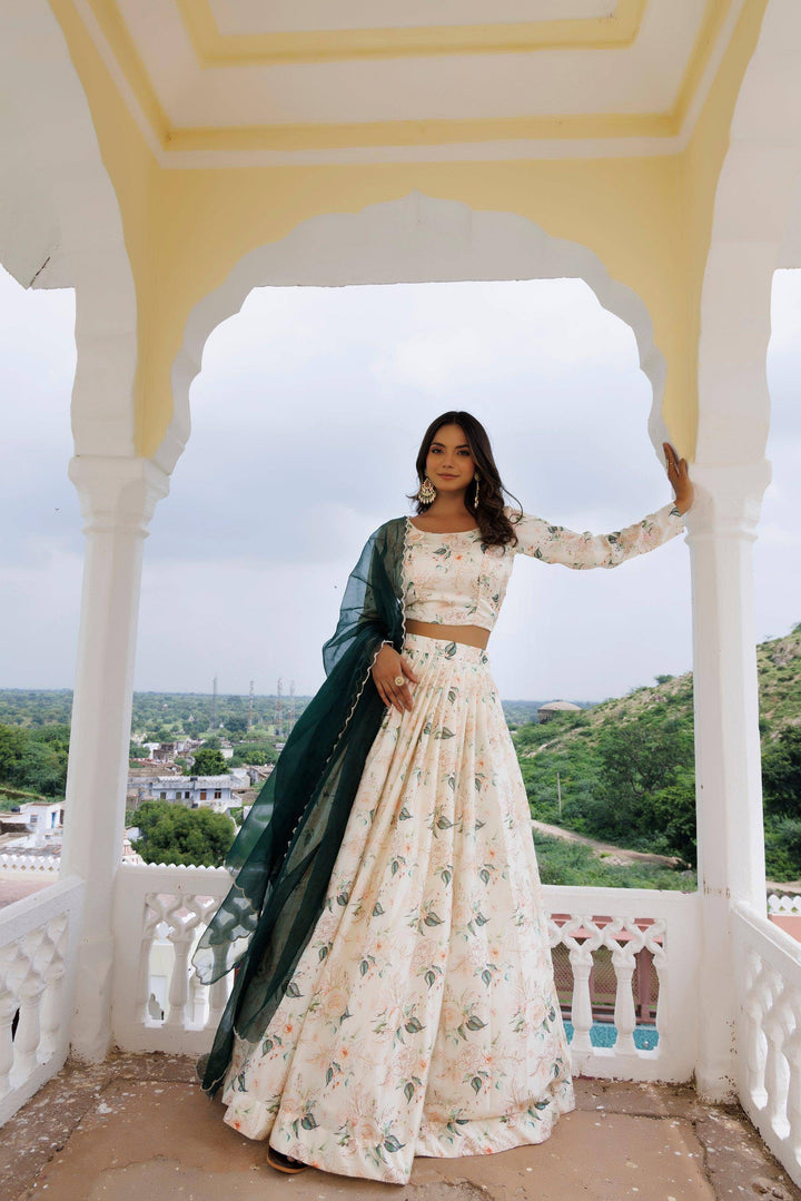 Champagne Lehenga Set - qivii