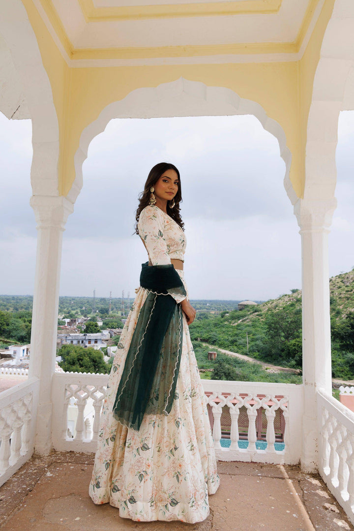 Champagne Lehenga Set - qivii