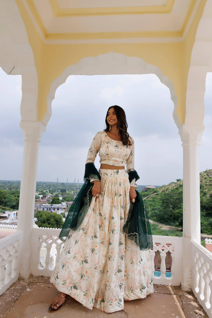 Champagne Lehenga Set - qivii