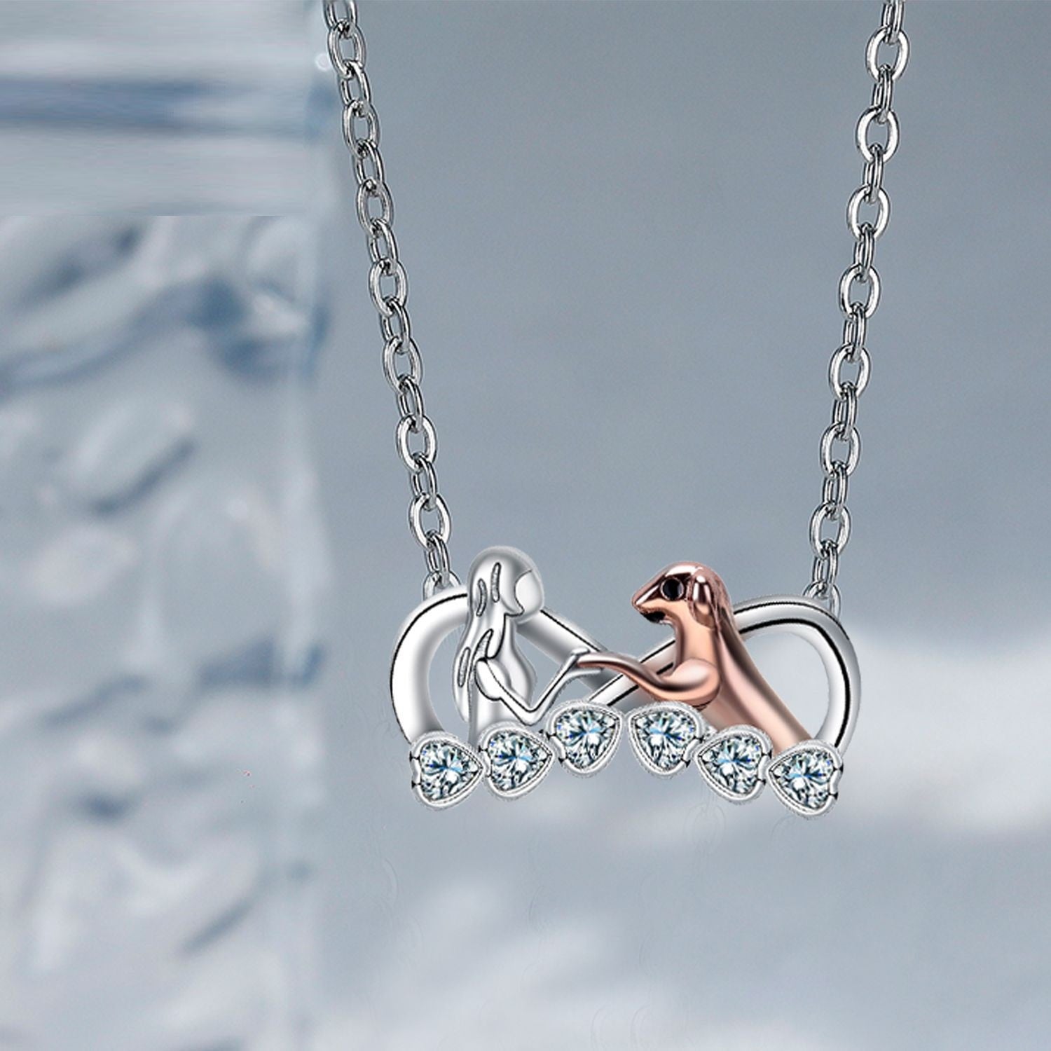 Infinite Symbol Fashion Style Jewelry Ornament Gentle Puppy Guardian Pendant Necklace For Women