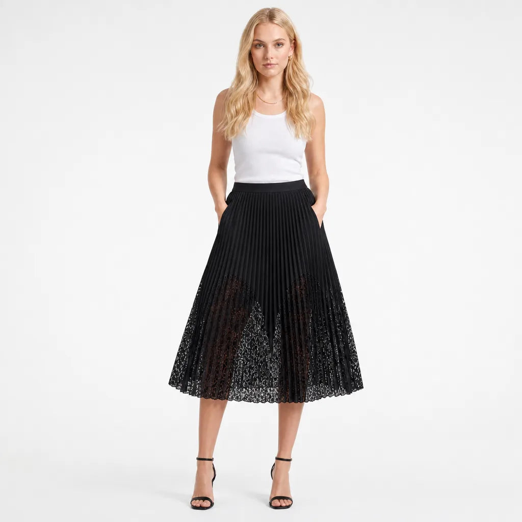 Clive Black Lace Midi Skirt