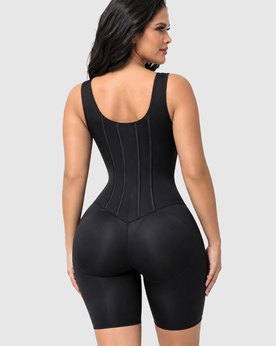 Wide Strap Front Hook Boned Tummy Control Butt Lifting Hourglass Shapewear