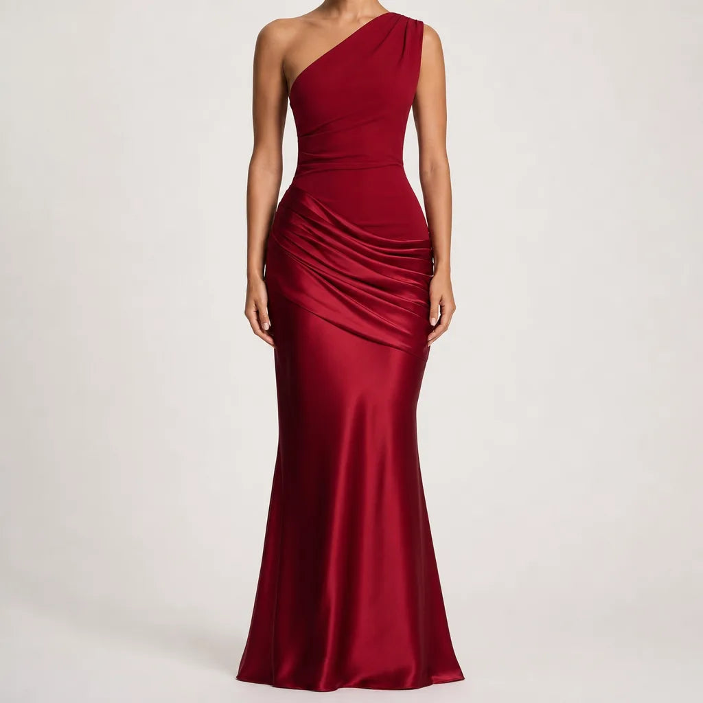 Colette | Womens Elegant Evening Satin Cocktail Maxi Dress