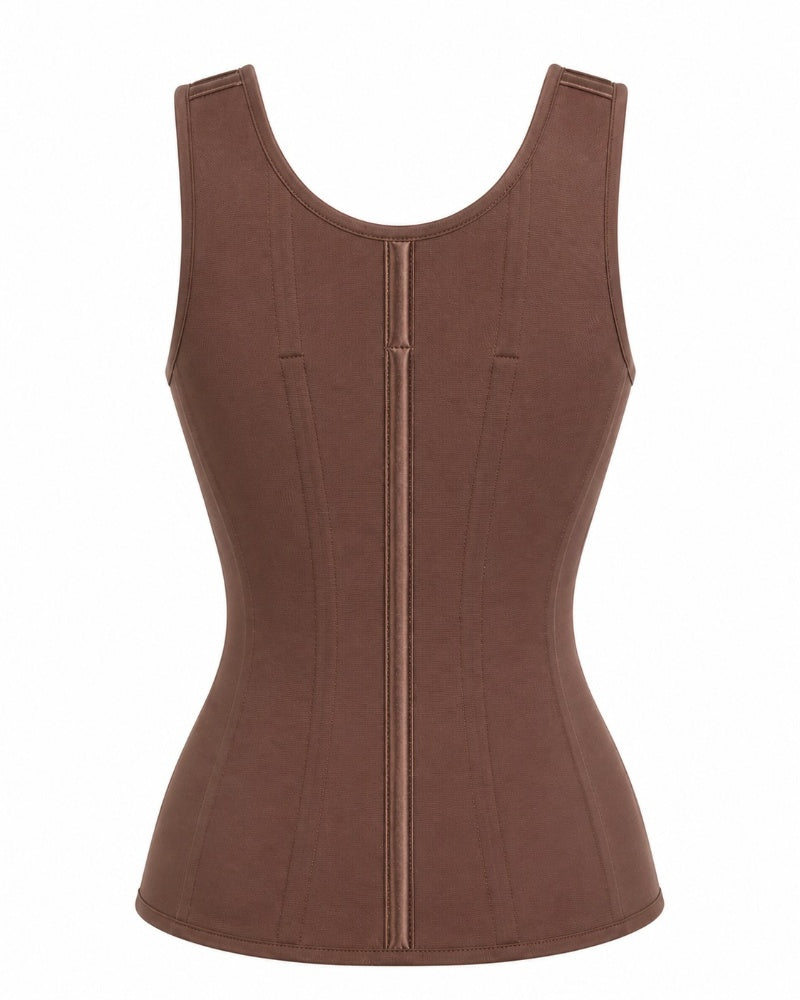 Double Compression Long Slimming Faja Waist Trainer Zipper Vest with Bra