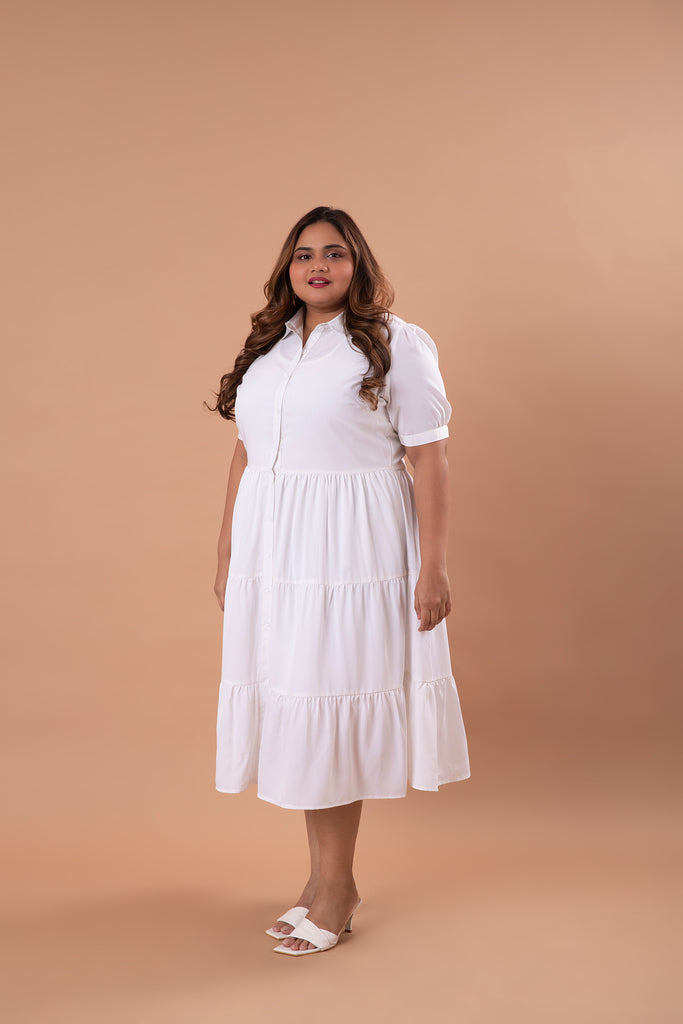 AM To PM Shirt Dress (White)