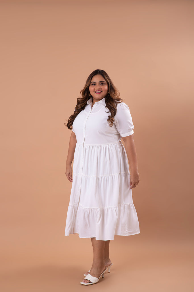 AM To PM Shirt Dress (White)