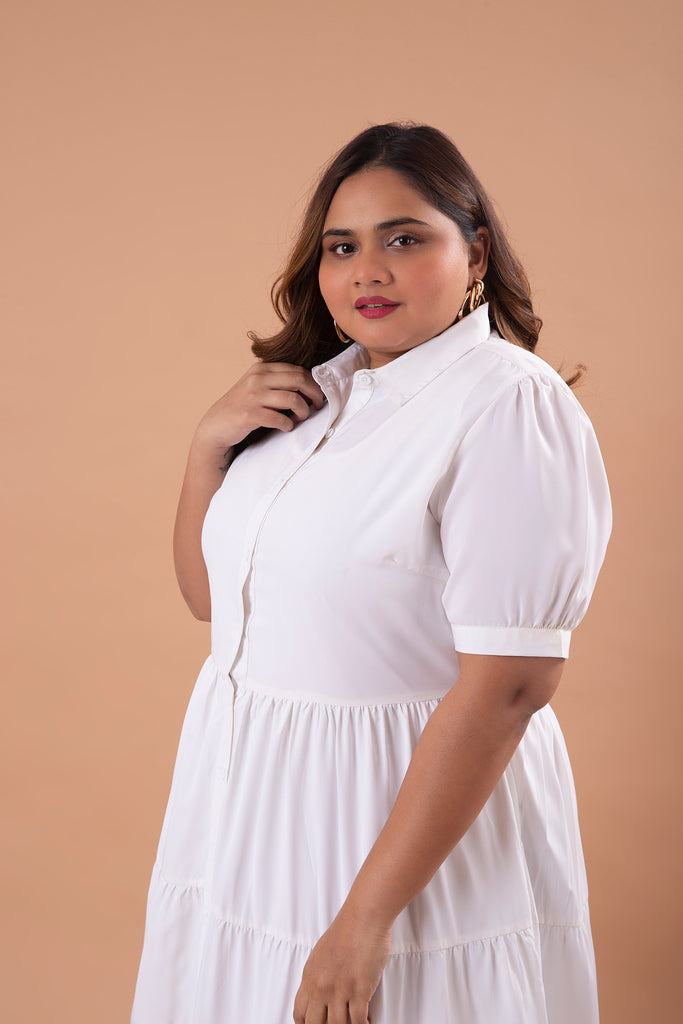 AM To PM Shirt Dress (White)