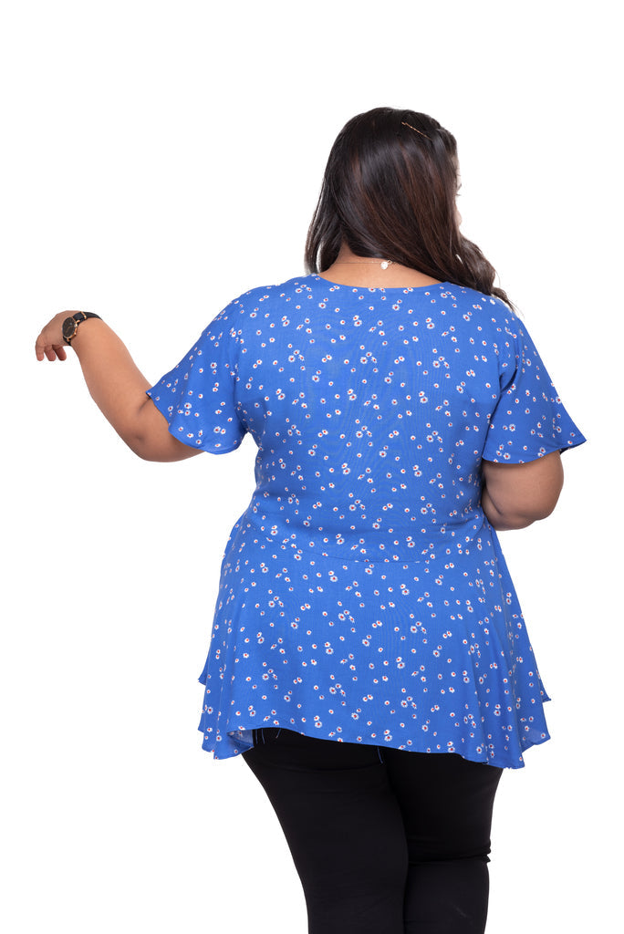 Knot Top (Printed Dark Blue)