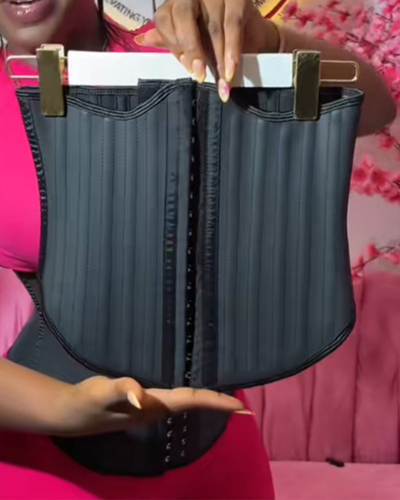 Latex Waist Trainer 25-Steel Boned Binders Corset  - By Qivii