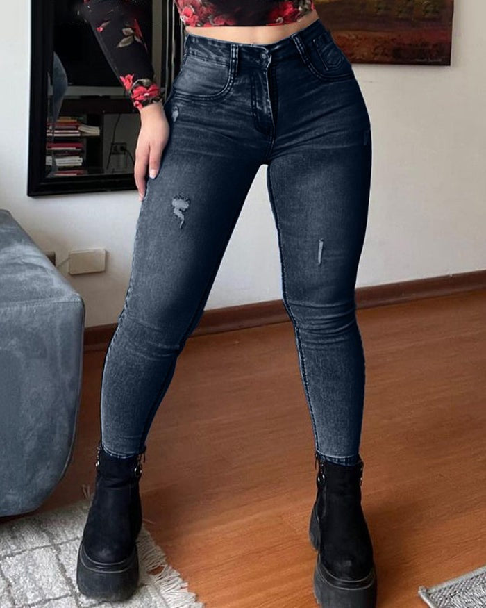 Shapshe® Denim High Waist Tummy Control Butt Lift Skinny Jeans  - By Qivii