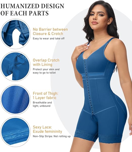Women's Tummy Control Fajas Colombianas Post Surgery Full Body Butt Lifter Body Shaper  - By Qivii