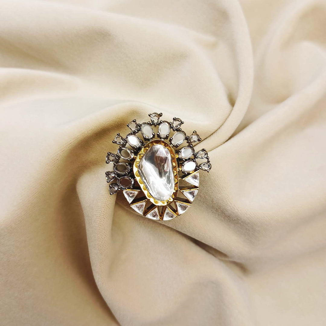 Elegant Gunjan Diamonds Oval Stone Victorian Ring featuring a stunning oval stone