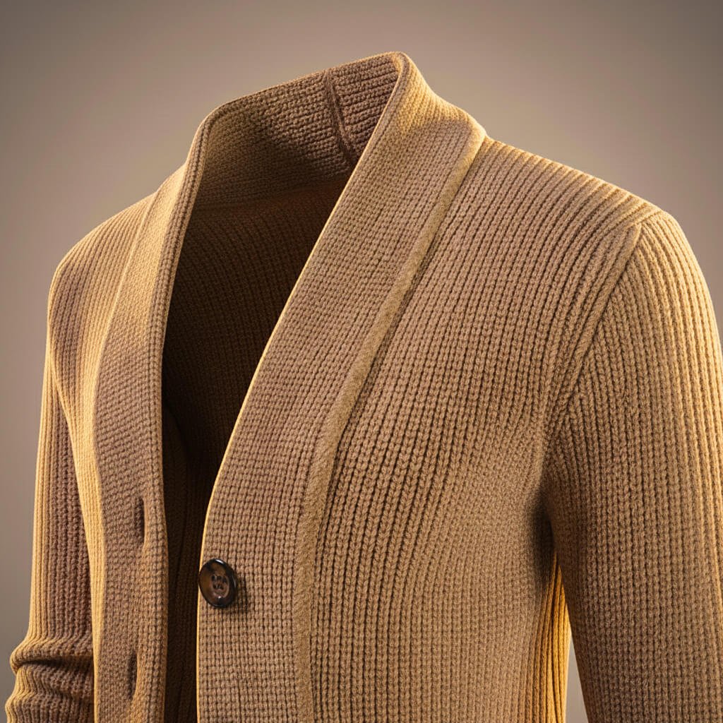 Andrew Virgin Wool Knit Cardigan  - By Qivii