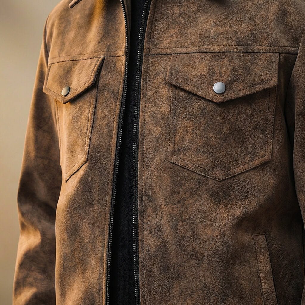 Rowan Retro Leather Jacket  - By Qivii