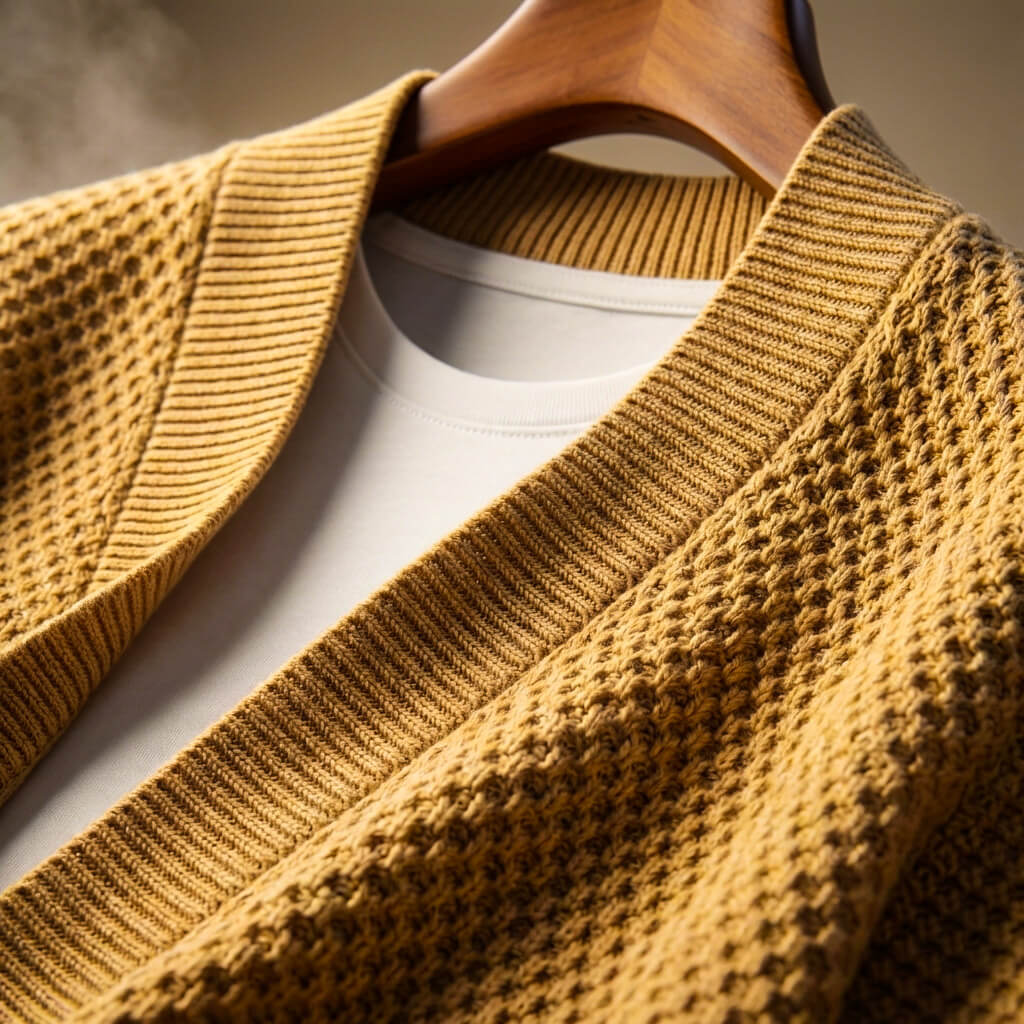 Alberto Honeycomb Knit Cardigan  - By Qivii