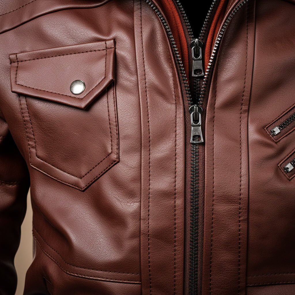 Robert Hooded Leather Jacket  - By Qivii