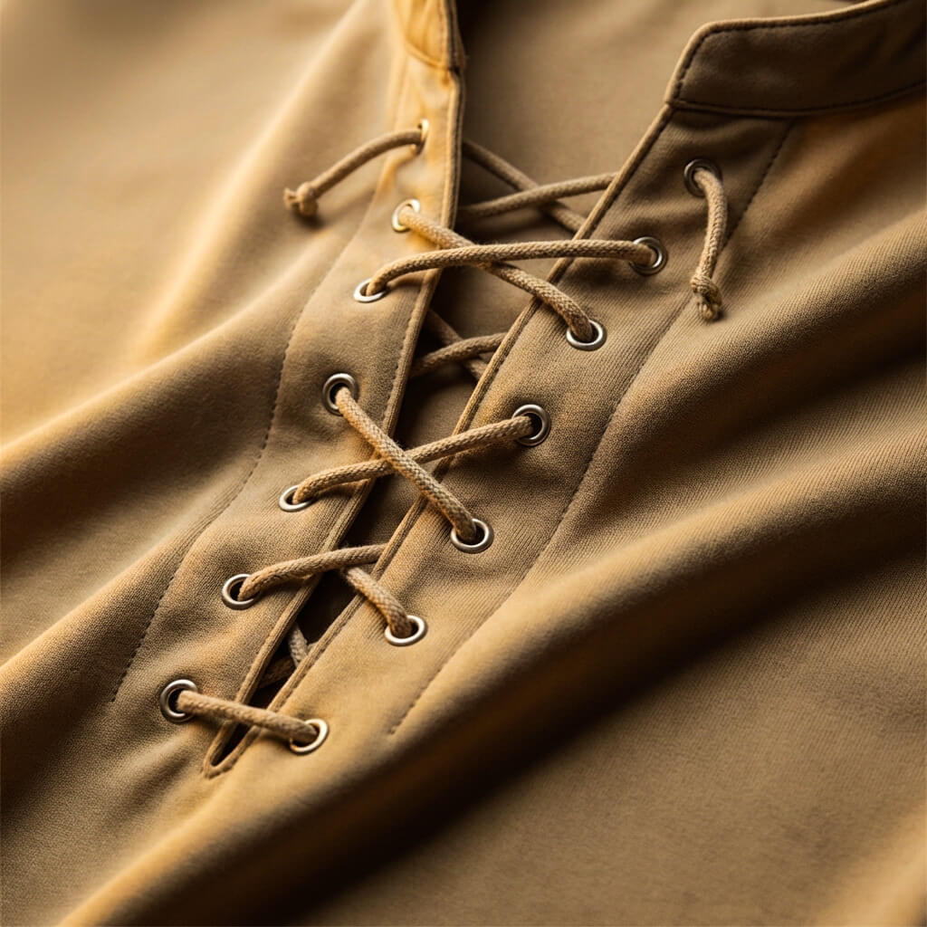 Troy Prestige Lace-Up Shirt  - By Qivii