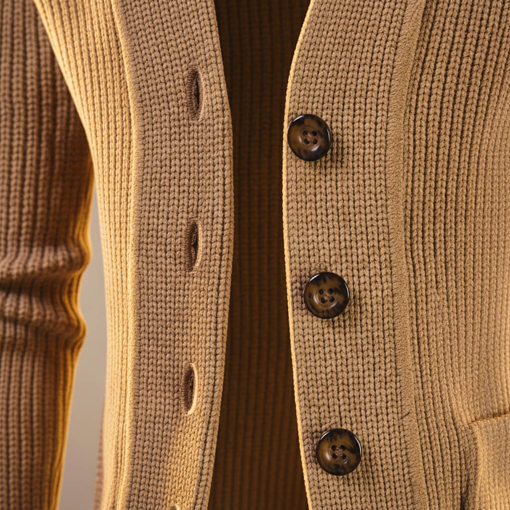 Andrew Virgin Wool Knit Cardigan  - By Qivii