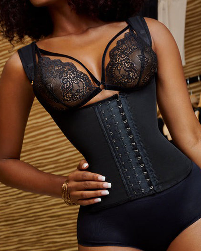 Shapshe® Women Hourglass Vest Tummy Control Waist Trainer Corset With Hook and Eye