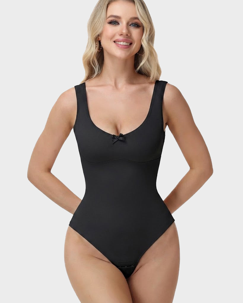 U Neck Seamless Tummy Control Sleeveless Thong Bodysuit