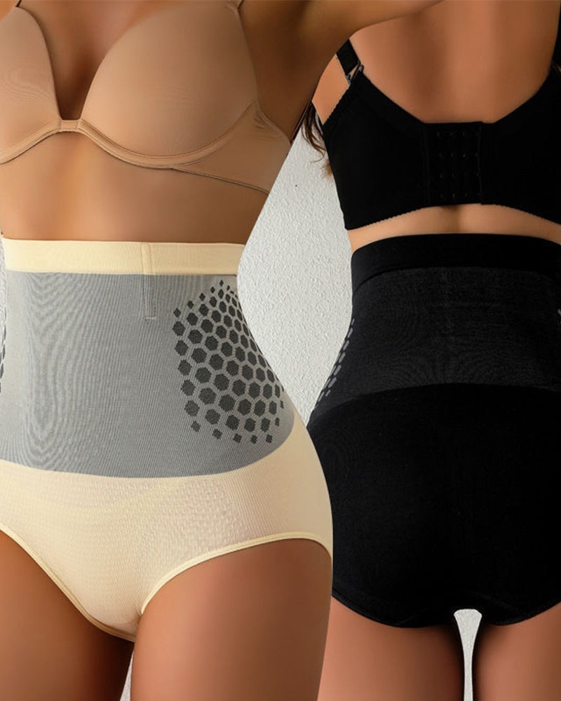 Women's Magnetic Therapy Warm Uterus Panties Seamless High Waist Abdomen Control Briefs  - By Qivii