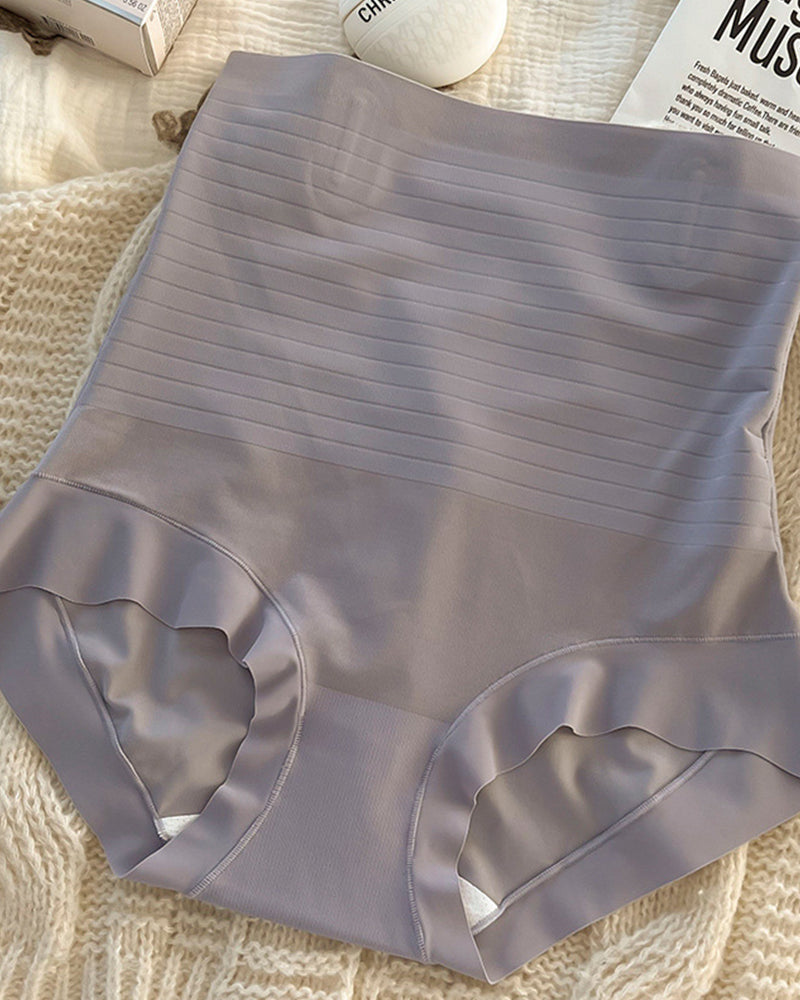 Ice Silk Seamless Tightening Waist Panties Hip Lift Breathable Shaping Briefs  - By Qivii