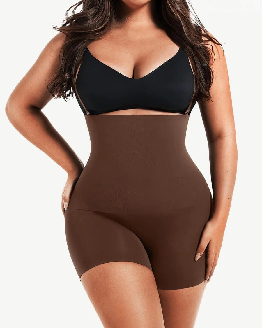 Seamless High Waisted Tummy Control Shapewear Shorts for Women with Removable Straps  - By Qivii