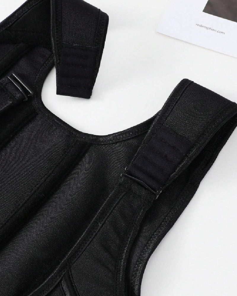 Steel Boned Mesh Waist Trainer Vest Breathable Abdominal Sculpting Belt Corset  - By Qivii