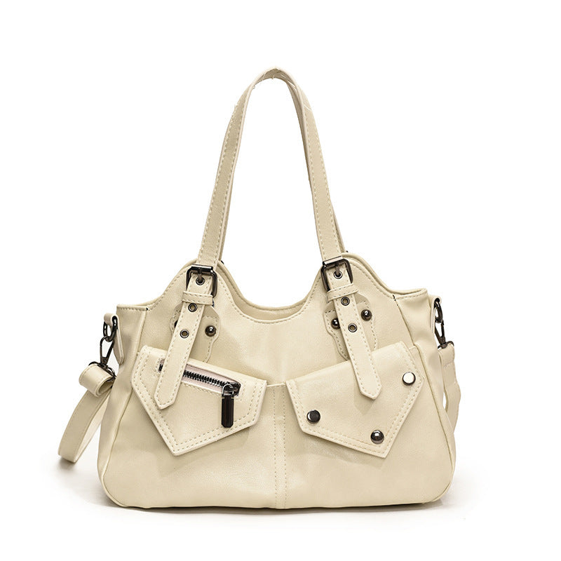 Women's Road Rebel Tote - Retro Moto-Inspired Convertible Carryall with Industrial Hardware