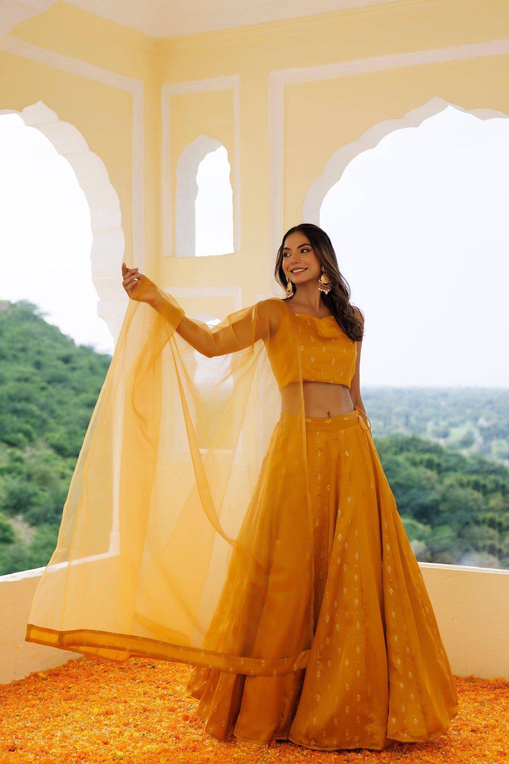 Daisy Yellow Lehenga Set - qivii