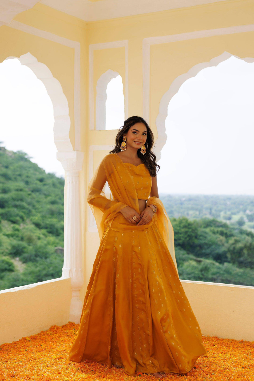 Daisy Yellow Lehenga Set - qivii