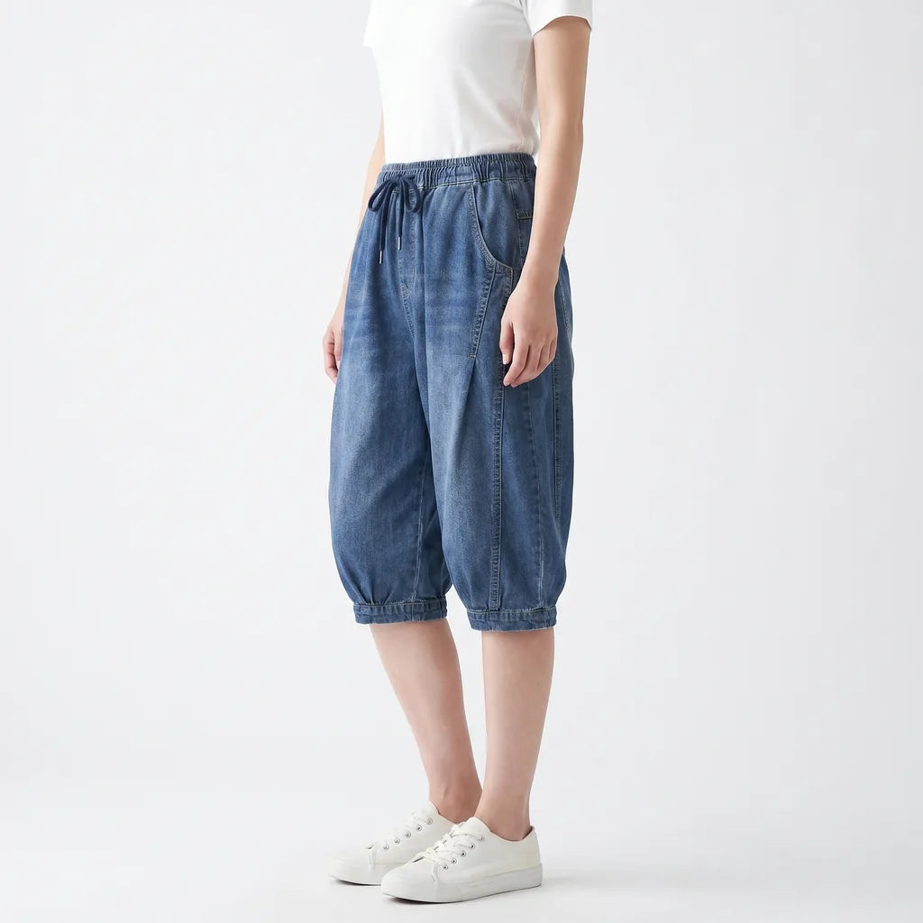 Dana Denim Harem Shorts