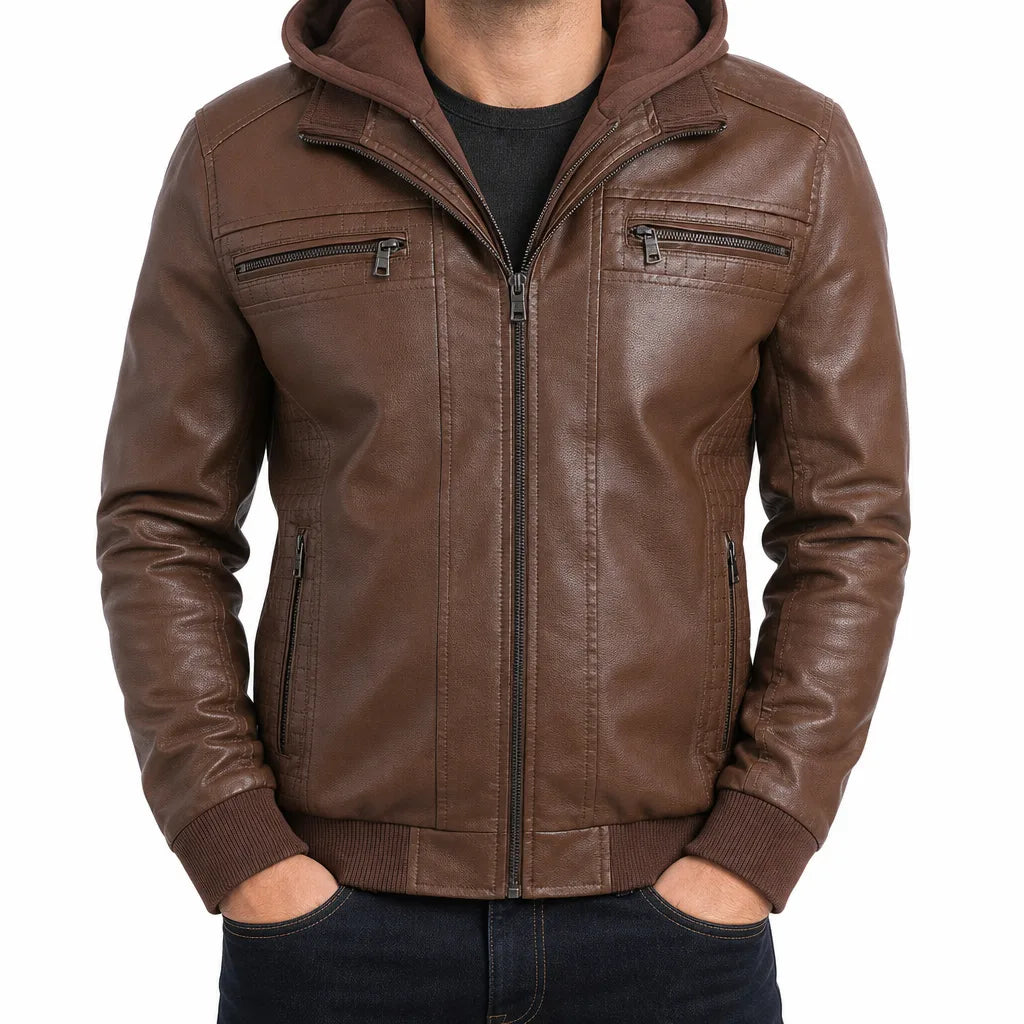 Dane | Mens Fall Leather Bomber Jacket