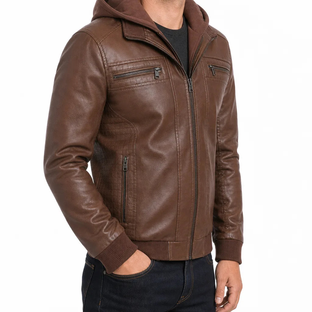 Dane | Mens Fall Leather Bomber Jacket