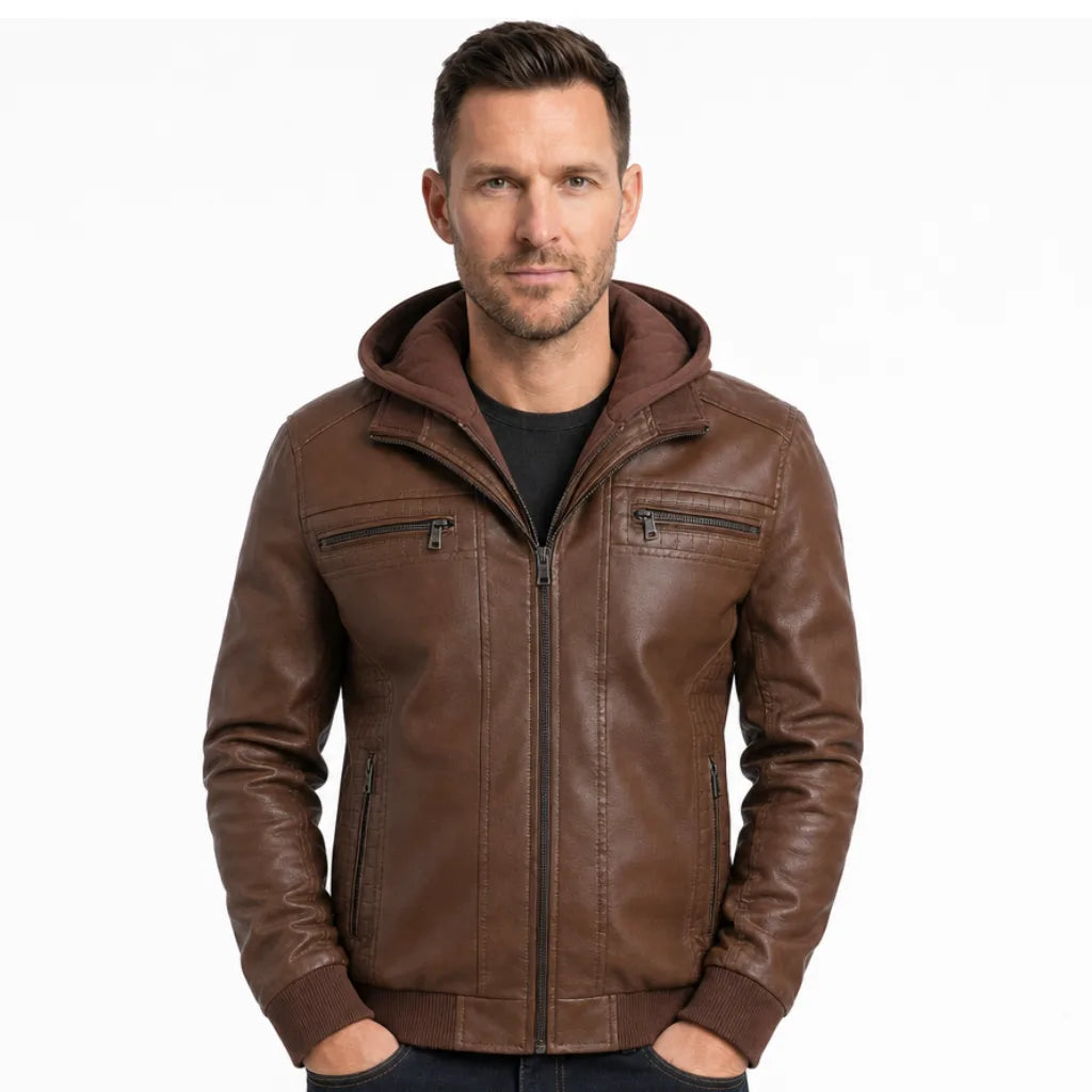 Dane | Mens Fall Leather Bomber Jacket