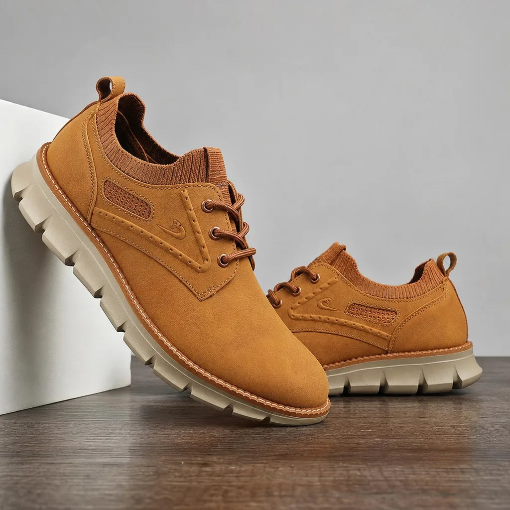 Tan Daniel R. Hayes men's sneakers by Hudson Ridge featuring casual design and comfortable footwear for everyday wear.