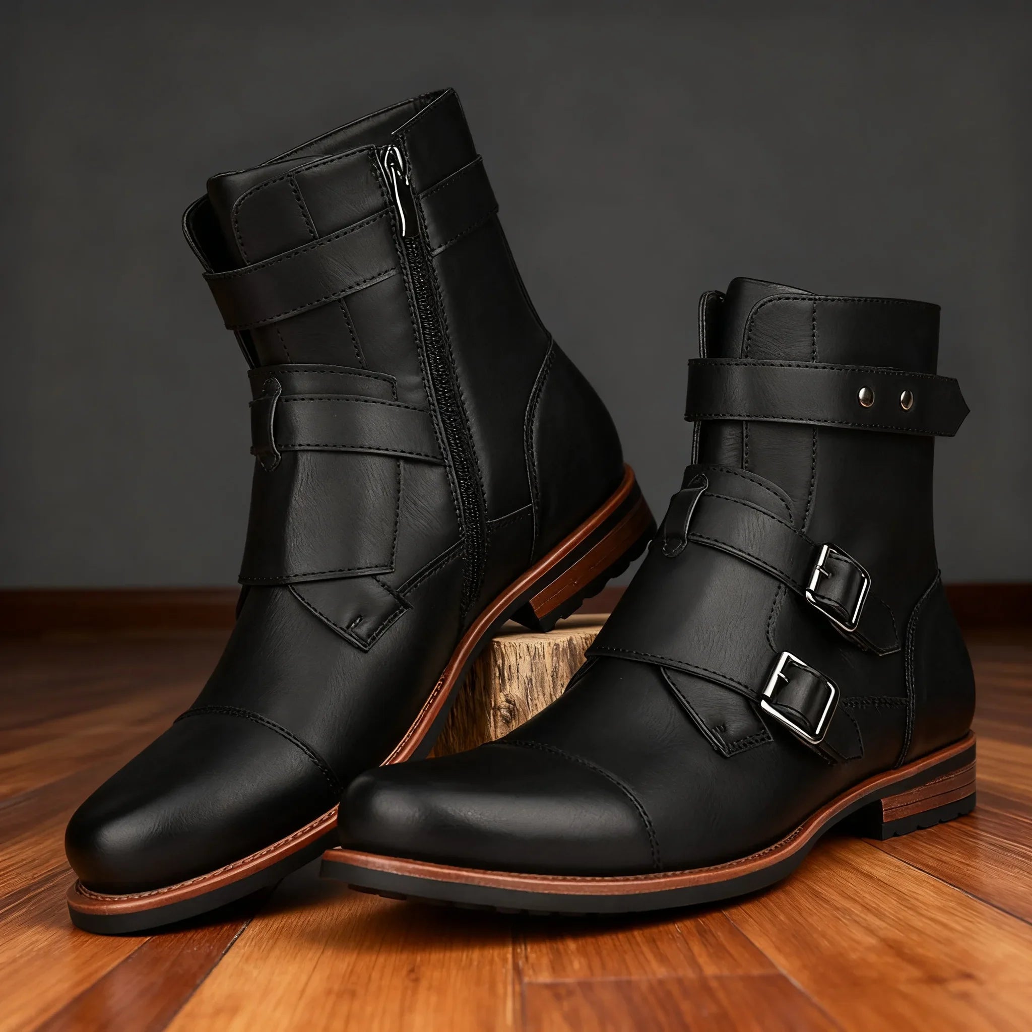 Dashiell | Mens Fall Strap Moto Boots