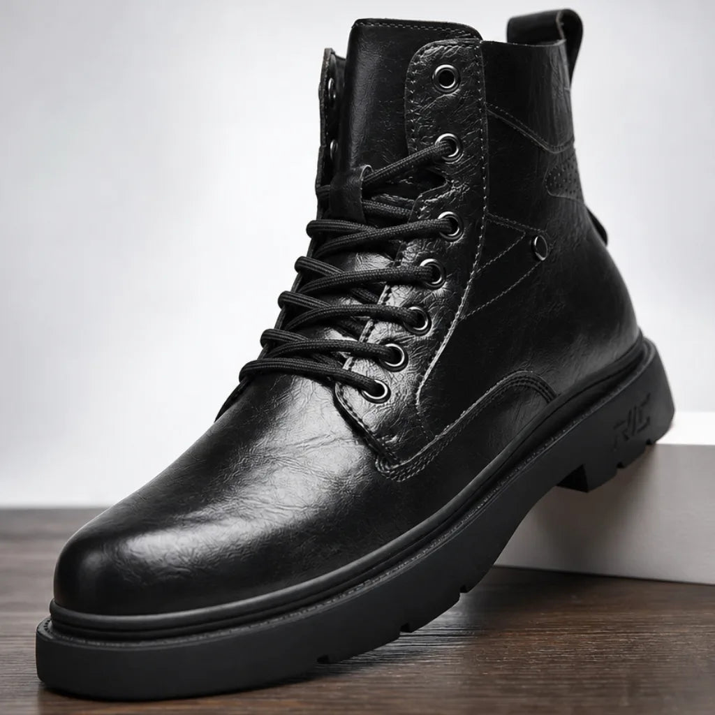 David | Mens Lace Up Winter Leather Work Boots