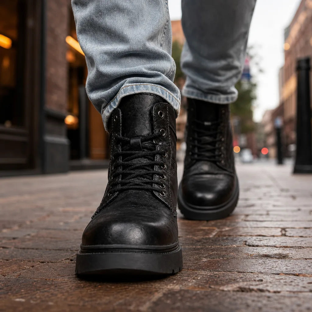 David | Mens Lace Up Winter Leather Work Boots