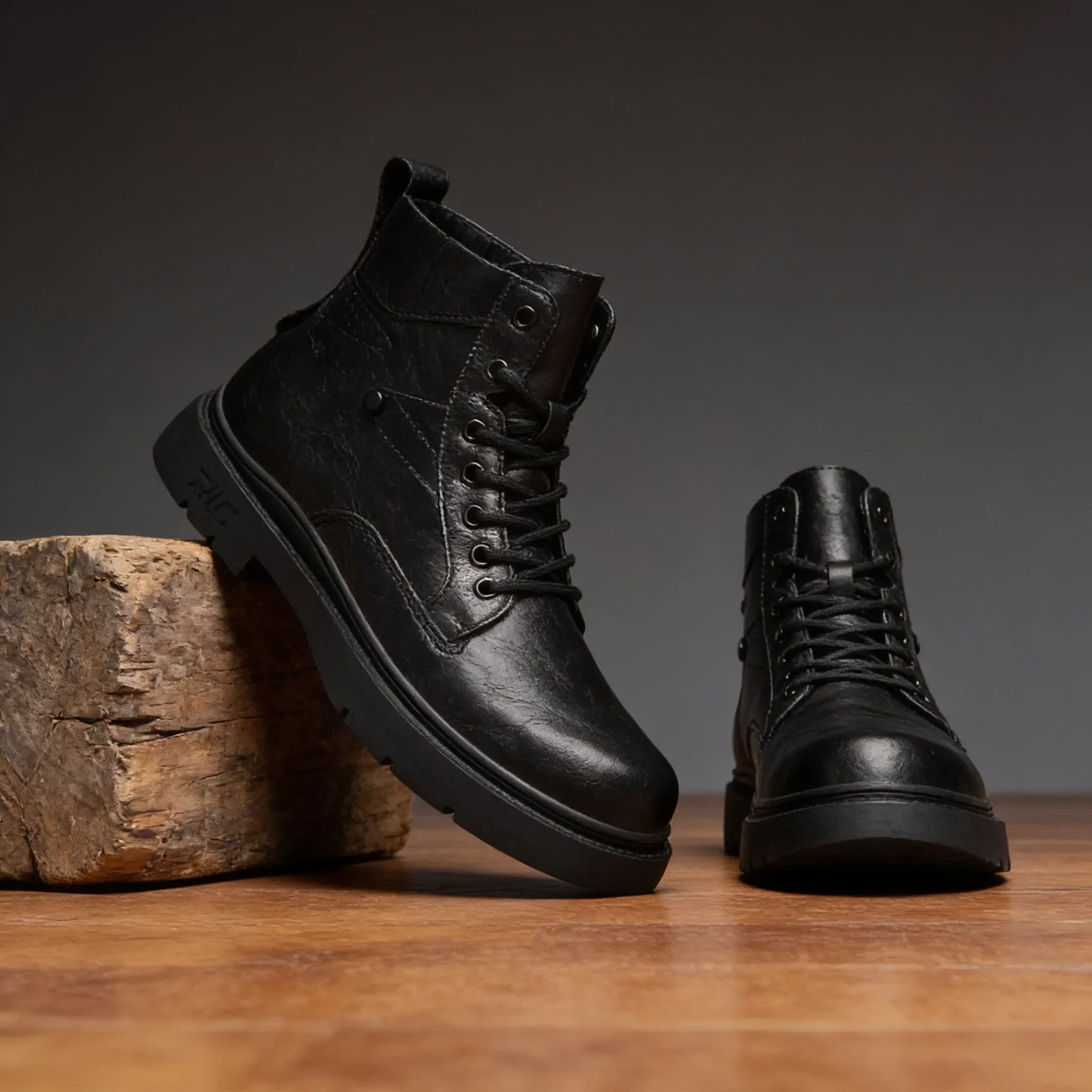 David | Mens Lace Up Winter Leather Work Boots