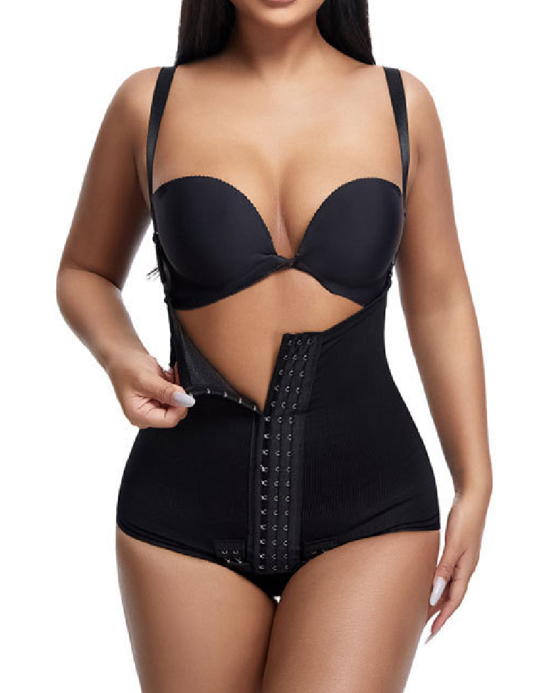 Women's Tummy Control Adjustable Buckle Front Open Bust Shapewear  - By Qivii