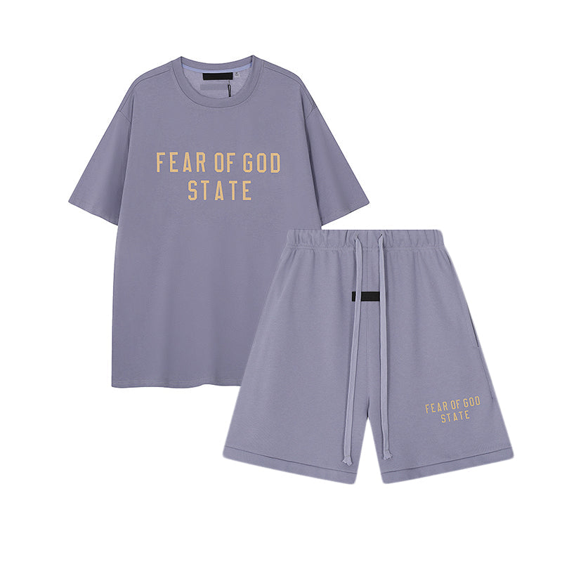 FW24 STATE T-Shirt / Shorts / Set - Purple  - By Qivii