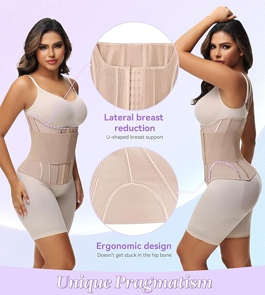 Shapshe® Women's Tummy Control Girdle Waist Trainer Workout Boned Waist Cincher Corset  - By Qivii
