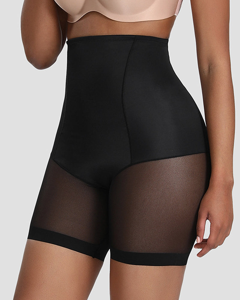Seamless Mesh Breathable Shapewear Shorts Tummy Control Hip-Lift Corset Shaping Pants  - By Qivii