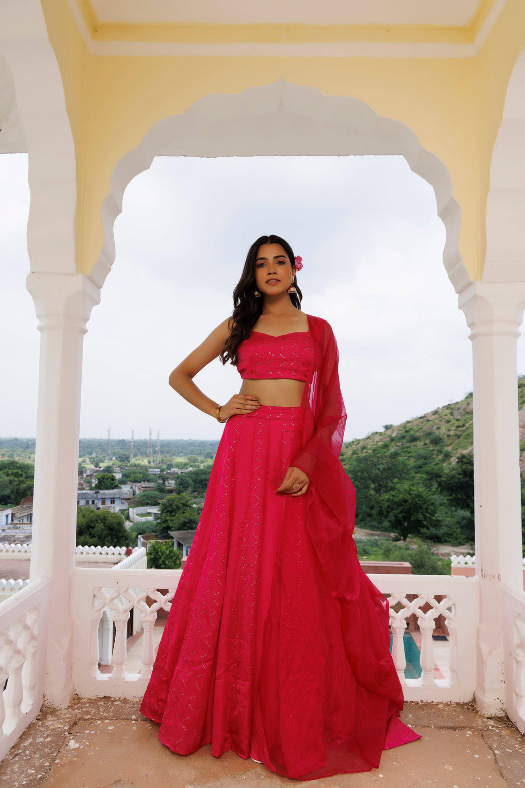 Dilruba Pink Lehenga Set - qivii